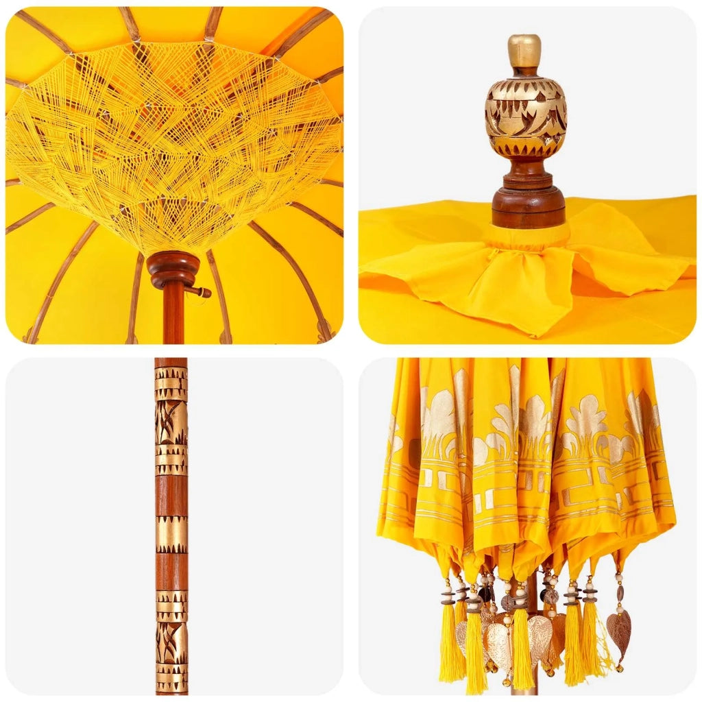 Ombrello balinese con base 2 pz Giallo 3433033