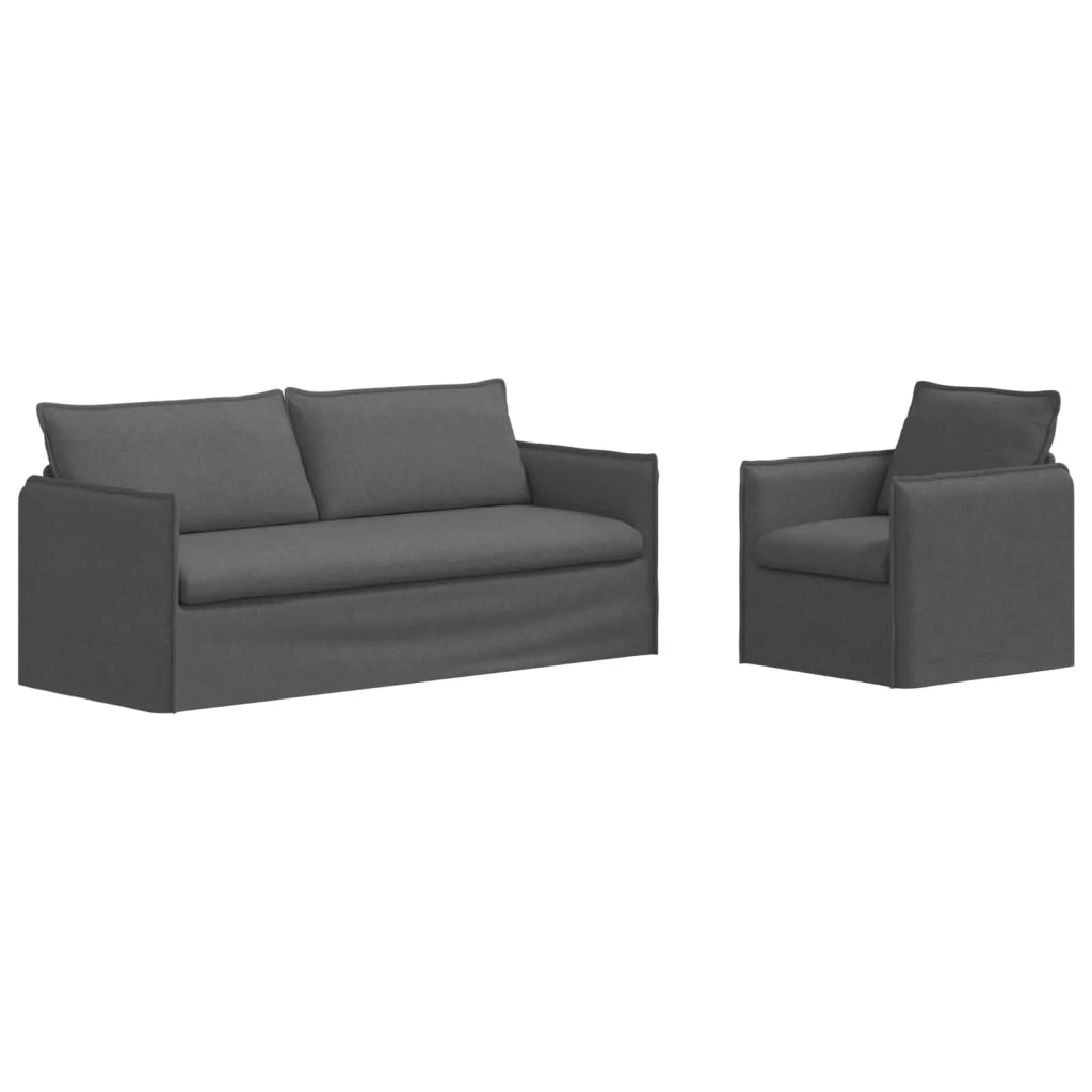 Set di divani 2 pcs Grigio Scuro 196 x 82 x 85 cm Tessuto 3407612