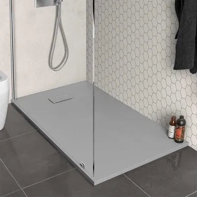 Piatto doccia 80x90 in resina grigio effetto pietra riducibile Agorà