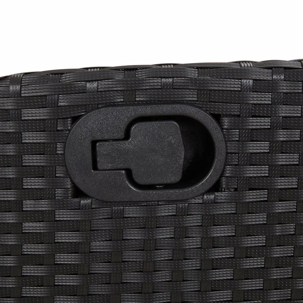 Set da Pranzo da Giardino 5 pz Nero con Cuscini in Polyrattan 3213402