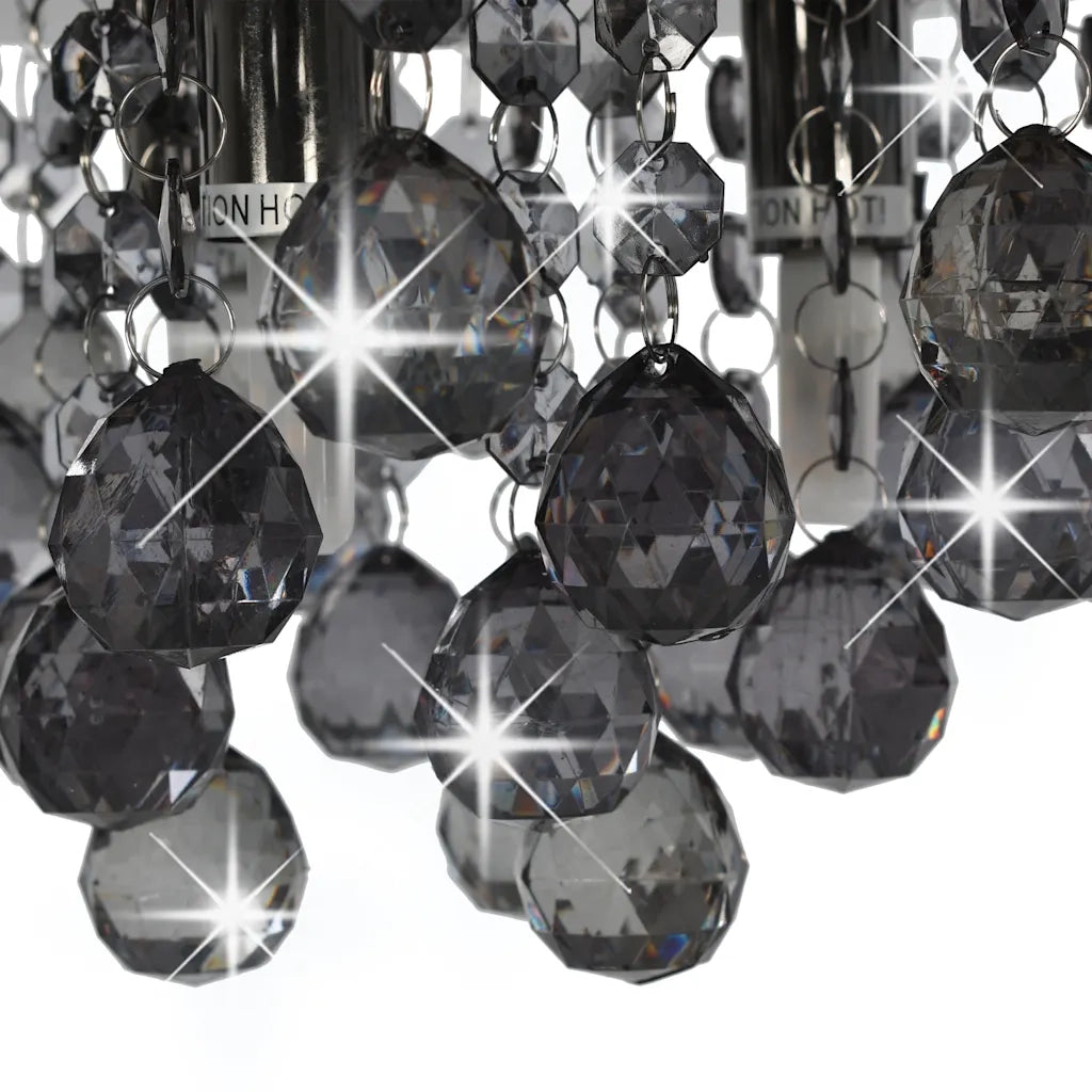 Lampadario con Perle Fumé Tondo Nero G9 281581