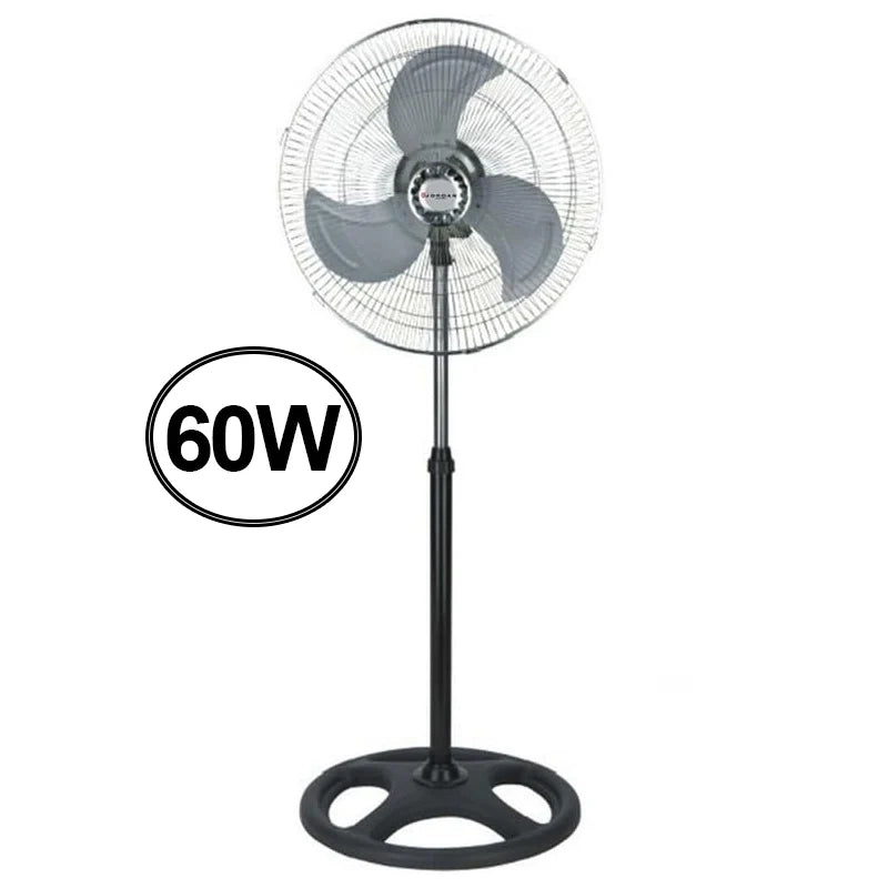 VENTILATORE A PIANTANA 3 PALE IN ALLUM. OSCILLANTE DIAMETRO 45 CM 60W BASE TONDA