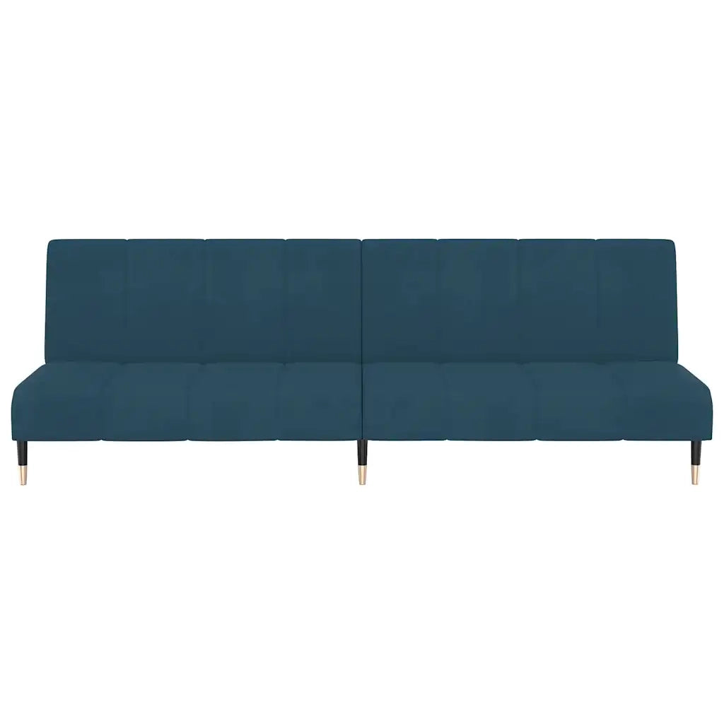 Divano Letto a 2 Posti Blu in Velluto 375873