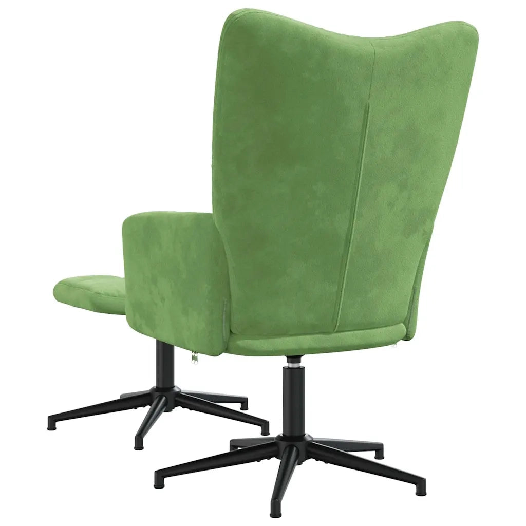 Poltrona Relax con Poggiapiedi Verde Chiaro in Velluto 328109