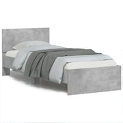Giroletto con Testiera e LED Grigio Cemento 75x190 cm 838844