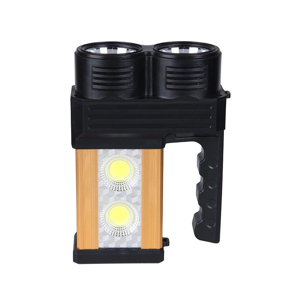 Trade Shop - Torcia Lampada A Led Ricaricabile Emergenza 10w 200 Metri Usb Luce Gialla Bianca -