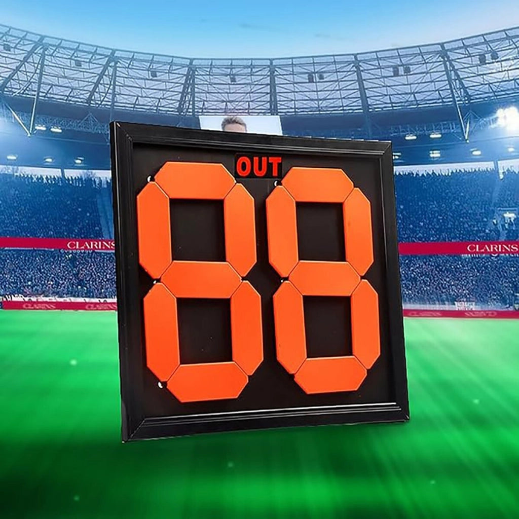 TABELLONE CALCIO SPORT SOSTITUZIONI CAMBI TABELLA ARBITRO A 2 CIFRE FRONTE/RETRO
