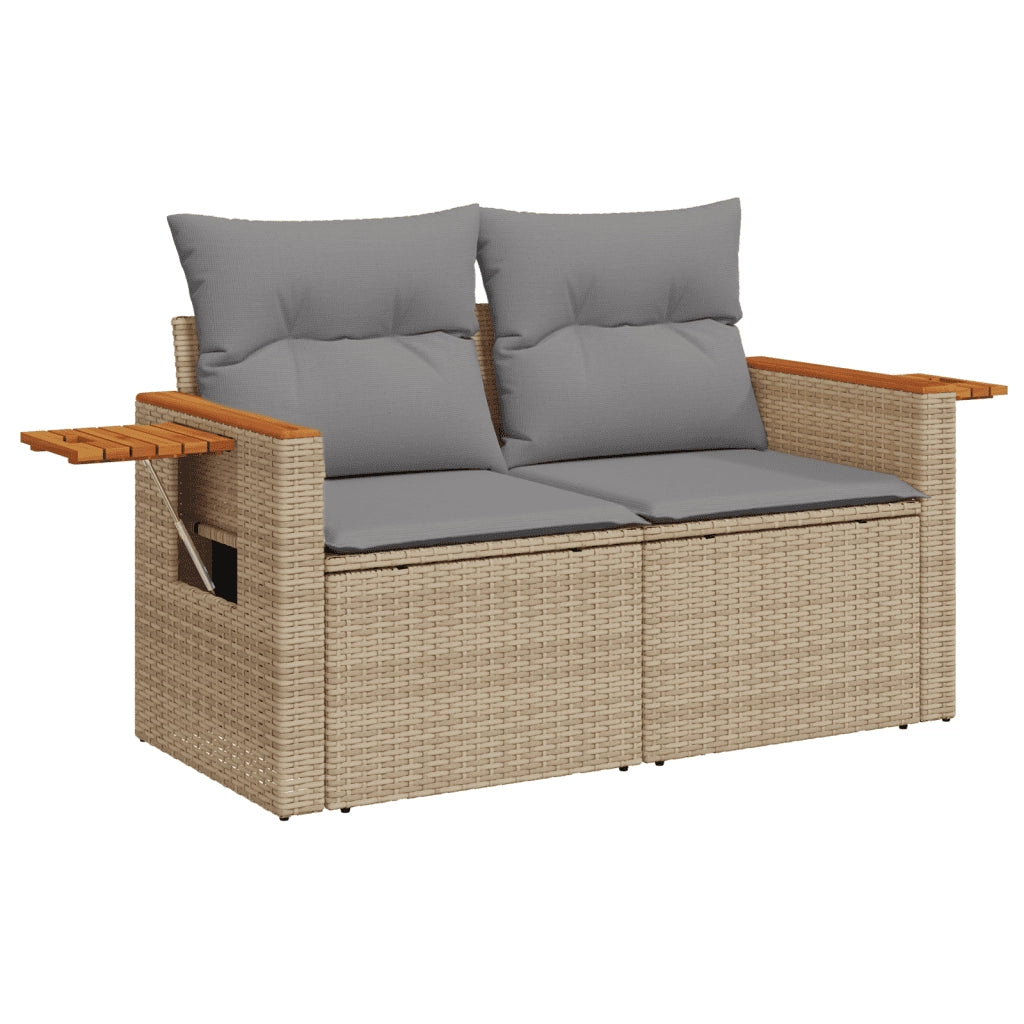 Set Divano da Giardino 10 pz con Cuscini Beige in Polyrattan 3273677