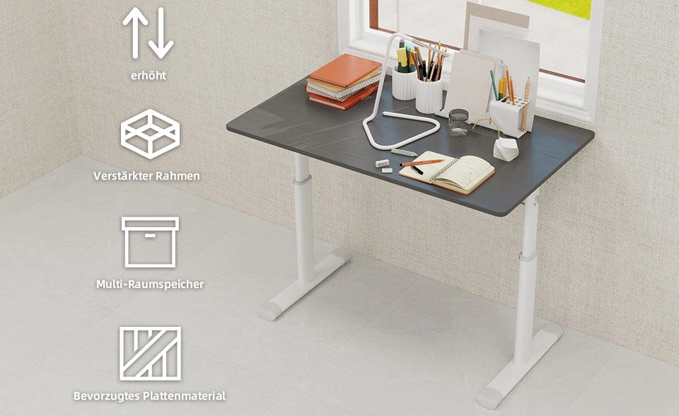 Scrivania Regolabile in Altezza per Studio e Ufficio – Design Compatto e Funzionale