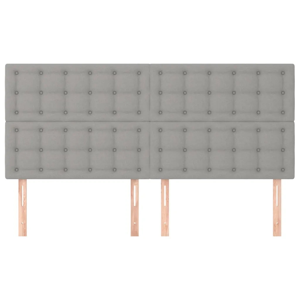 Testiera | Testata Grigio Chiaro 180x5x118/128 cm Tessuto