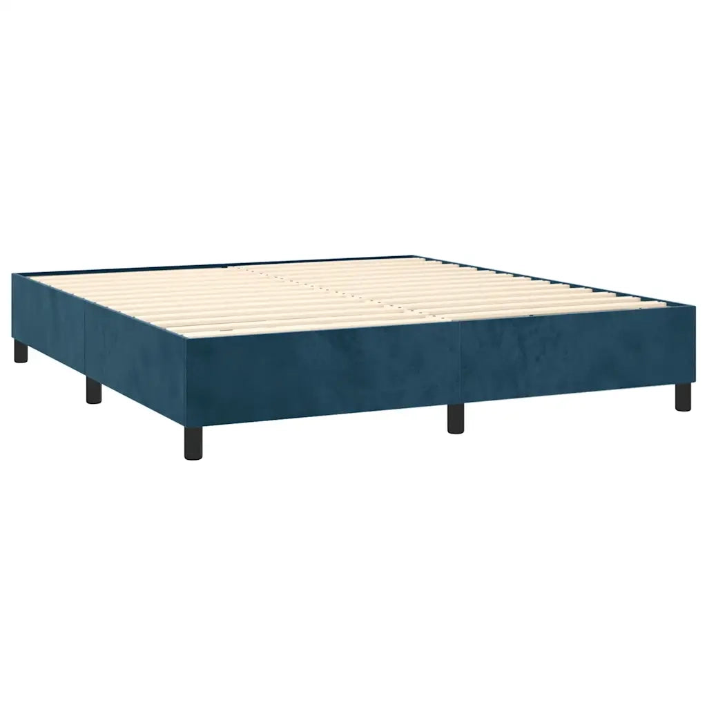 Letto a Molle con Materasso e LED Blu Scuro 180x200 cm 3139461