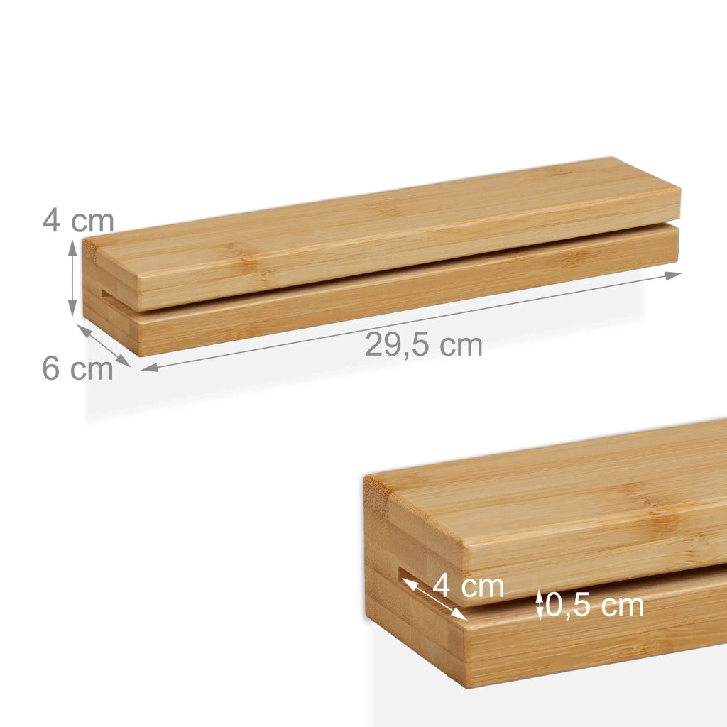 Portachiavi magnetico con comodo ripiano corridoio 40 x 10 x 5 cm in bambù naturale 13_0016578