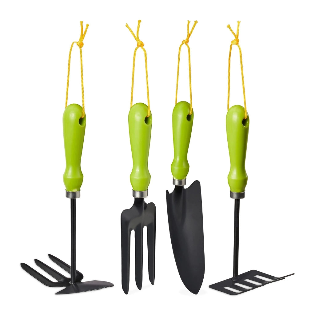 Set di 4 attrezzi da giardinaggio ergonomici per rinvasare e diserbare 30 x 10 x 5 cm in ferro grigio 13_0004851