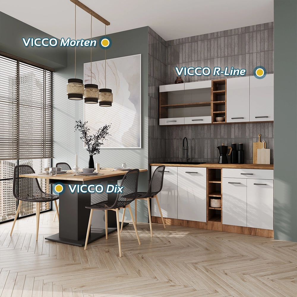 Vicco Tavolo da pranzo allungabile Bianco 90 x 140 cm