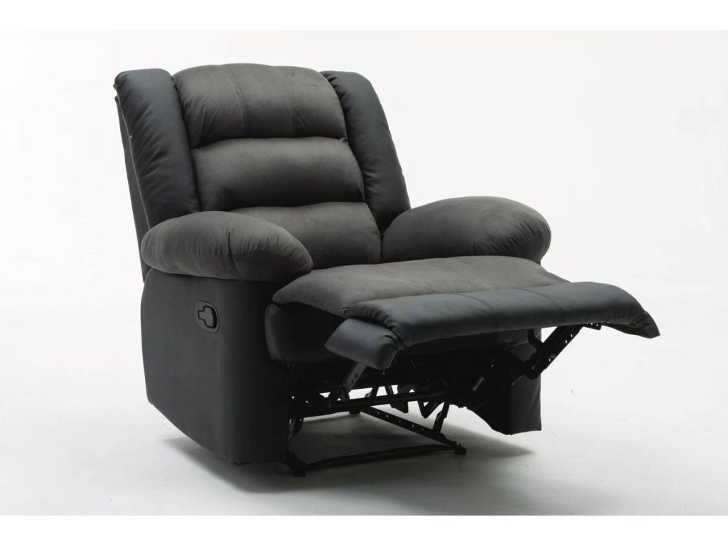 Poltrona relax "Buckingham" - Nero / Grigio scuro