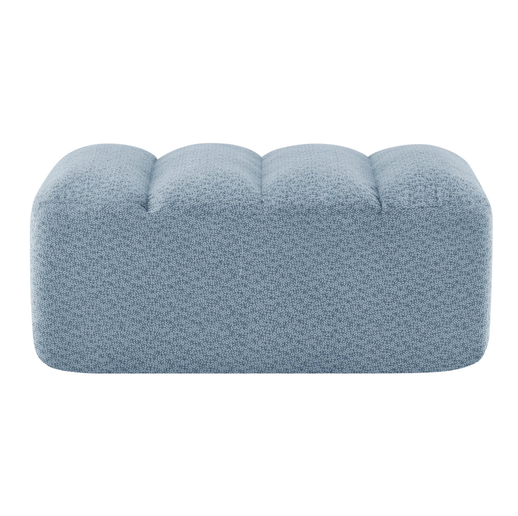 Divano modulare con ottomana in pile granulato blu