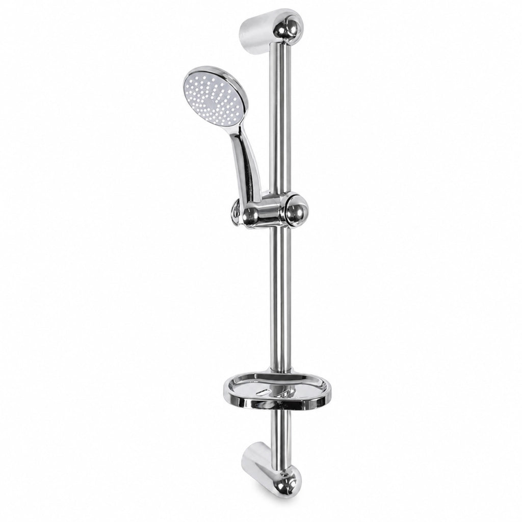 Saliscendi Doccia 60 cm Soffione Ø8 cm Tubo 180 cm Portasapone 69131