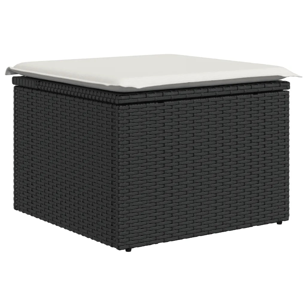 Set Divani da Giardino 12 pz con Cuscini Nero in Polyrattan 3256749