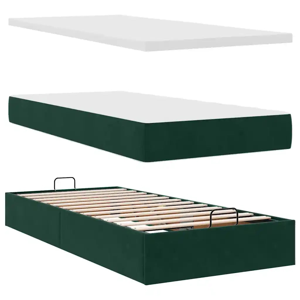 Struttura Letto Pouf con Materassi 100x200 cm Velluto 3313526