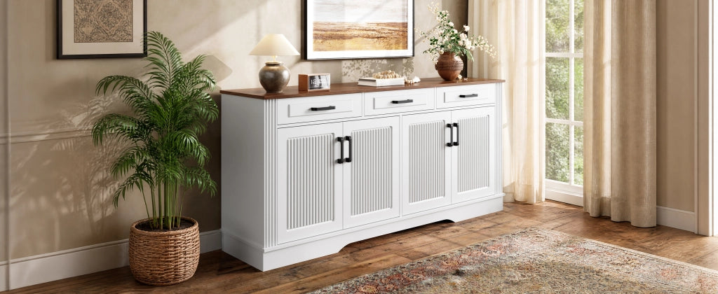 Credenza con cassetti in MDF bianco