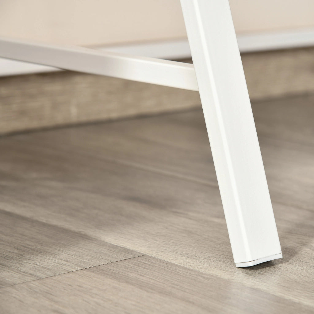 SCRIVANIA Moderna con passacavi 84x45x85 cm Bianco MDF e metallo