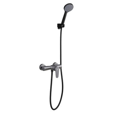 Miscelatore doccia esterno nichel nero satinato con kit doccia  Lizzy