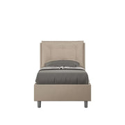 Letto singolo senza rete imbottito 80x210 similpelle tortora Annalisa