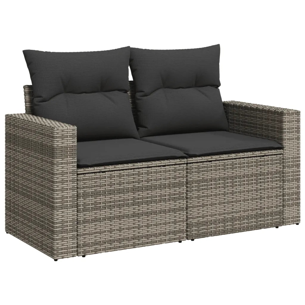 Set Divani da Giardino 13 pz con Cuscini Grigio in Polyrattan 3256725