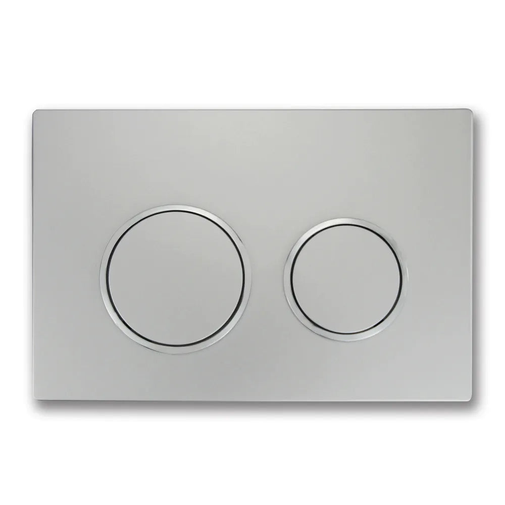 Placca di scarico doppio tasto in ABS silver grey opaco e cromato