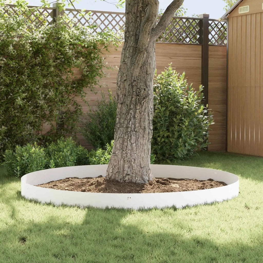 Bordura per Prato 20 pz 103 x 25 cm Acciaio Bianco 8008291