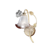 Applique Classica Siena Metallo E Ceramica Bianco Sfumato Oro 1 Luce E14