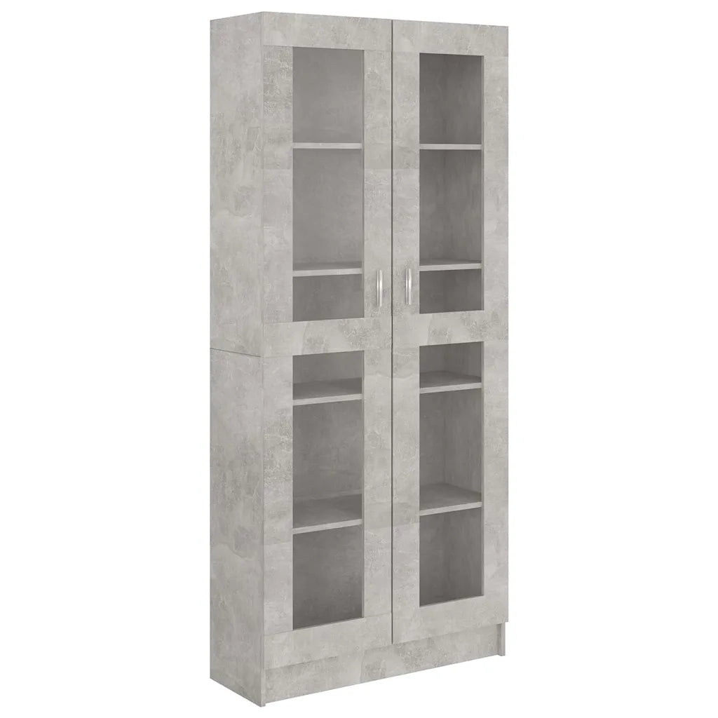 Armadietto Vetrina Grigio Cemento 82,5x30,5x185cm Multistrato 802772
