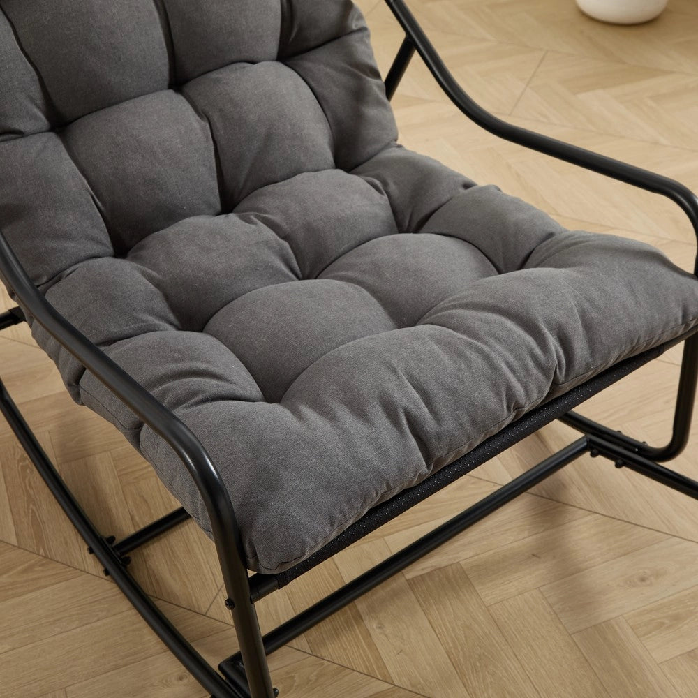 Poltrona Dondolo da Giardino con Cuscino ¨C Xylo ¨C Nero/Grigio