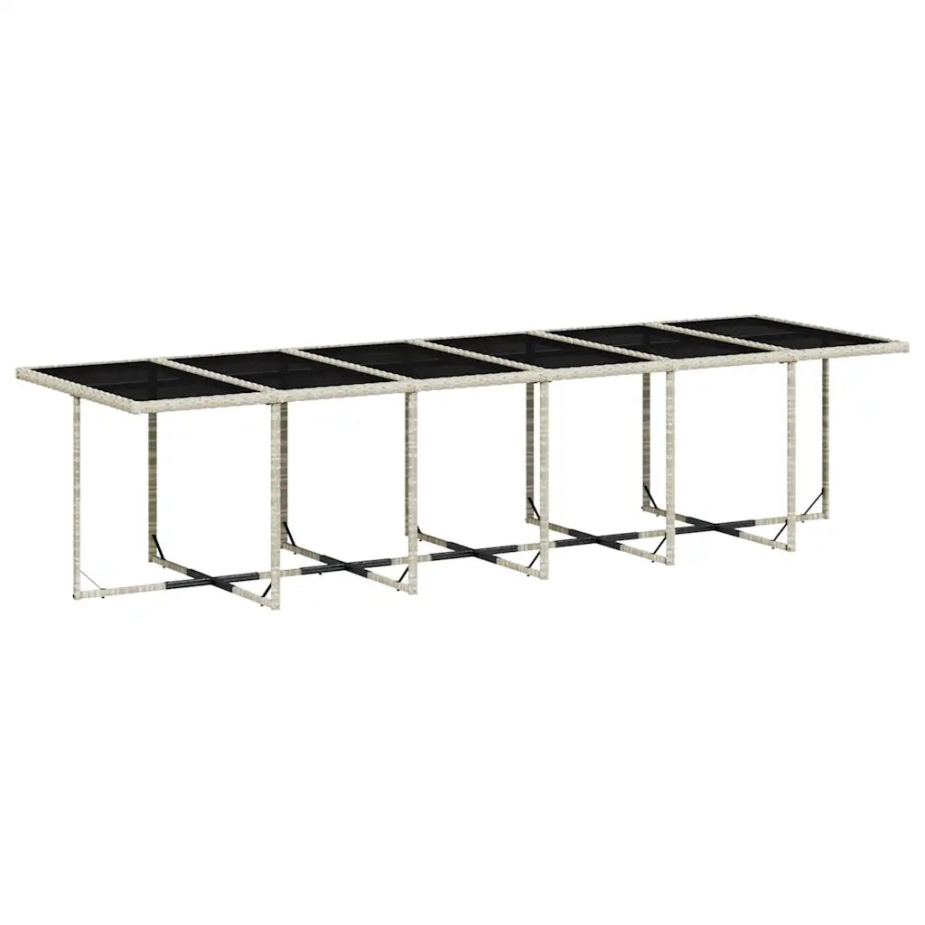 Set da Pranzo da Giardino 17pz con Cuscini Grigio in Polyrattan 3210887
