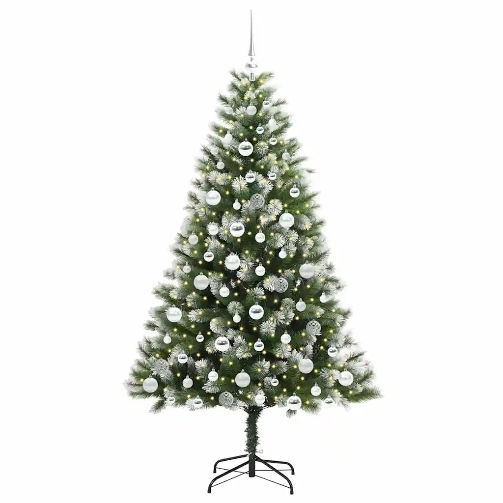 Albero di Natale artificiale a cerniera con neve fioccata