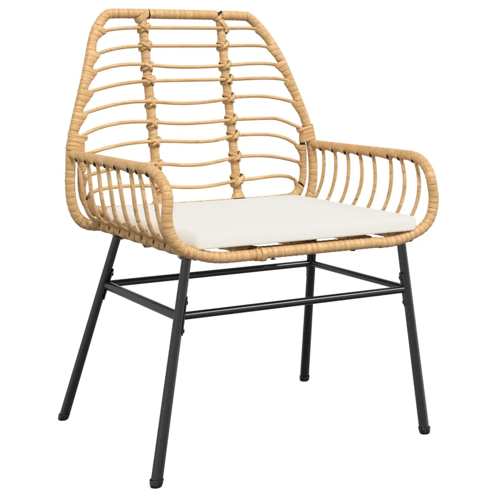 Sedie da Giardino 2pz con Cuscini Marrone in Polyrattan 369094