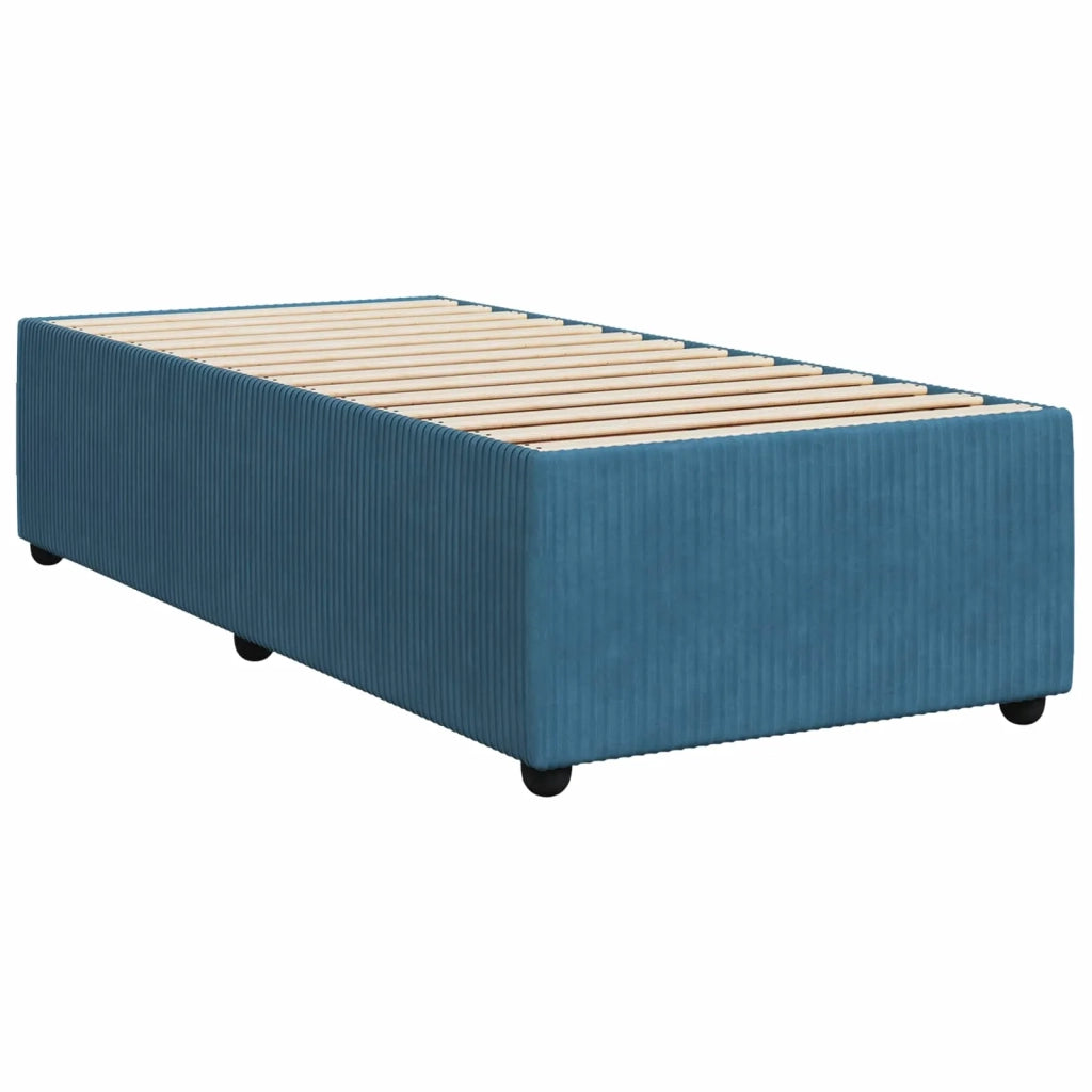 Letto box spring con materasso Blu 100 x 200 cm Velluto 3453087