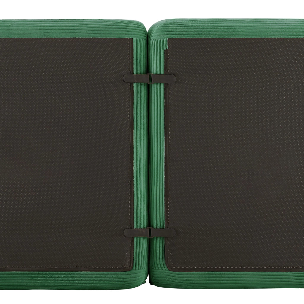 Divano modulare senza ossa - Zephmum- L-forma verde velluto cordoncino
