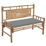 Panca da Giardino con Cuscino 120 cm in Bambù 3063877