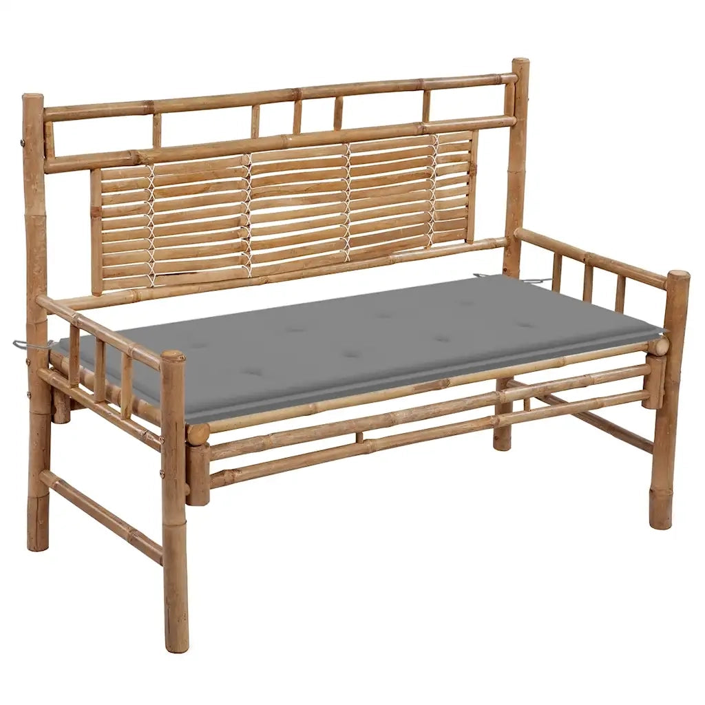 Panca da Giardino con Cuscino 120 cm in Bambù 3063877