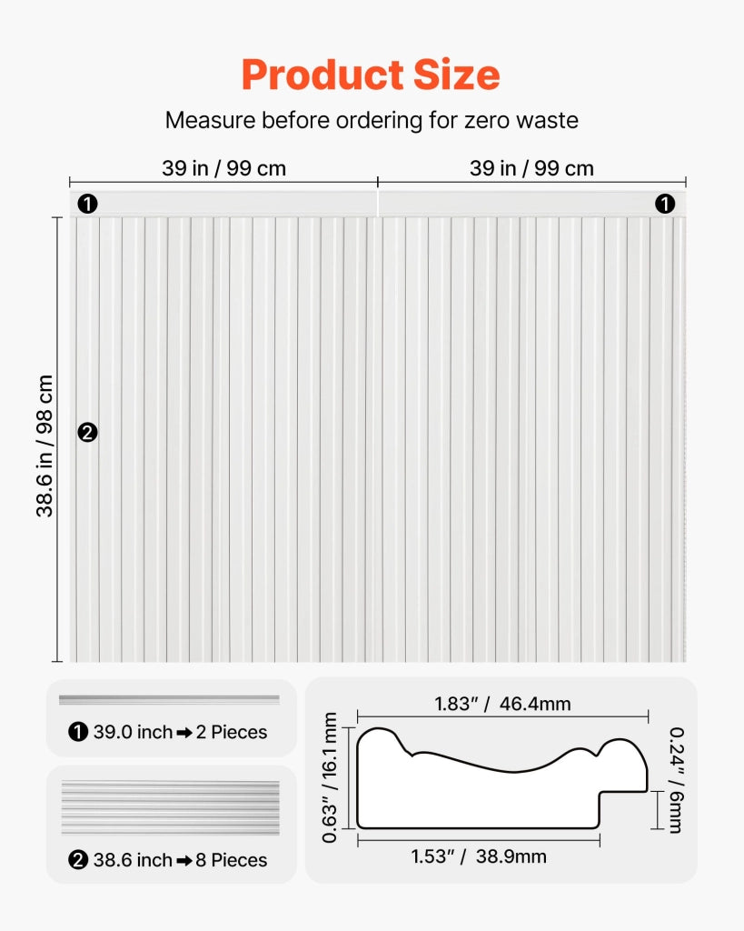 Kit Modanature da Parete in Polistirene Bianco Verniciabile Pannelli Decorativi per Boiserie e Soggiorno Fai da Te
