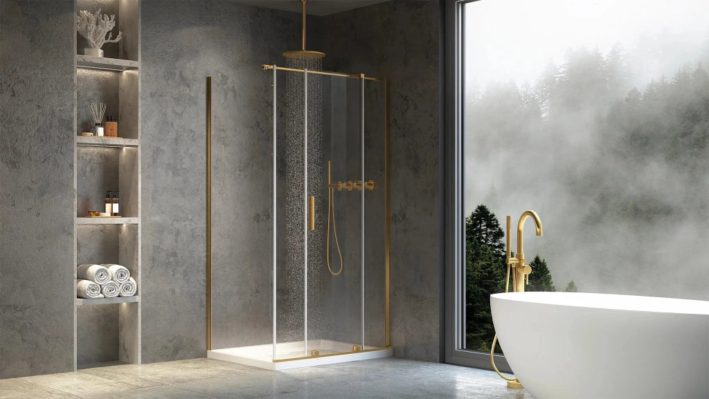 Cabina Doccia Rea Montana Gold Brush 110x100
