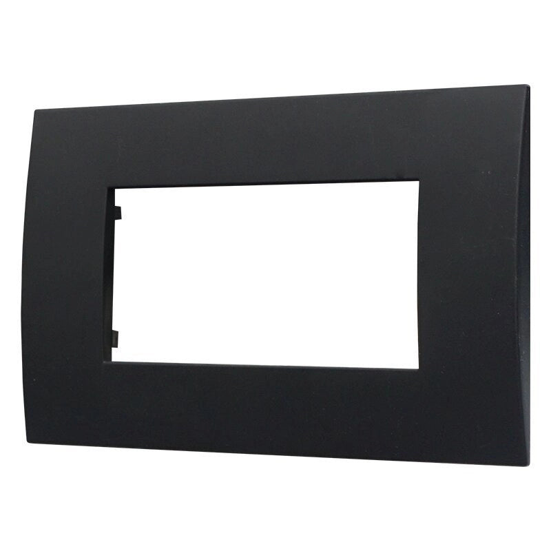 Placca Plastica Serie Venus 4P Colore Nero Compatibile Con Vimar Arke