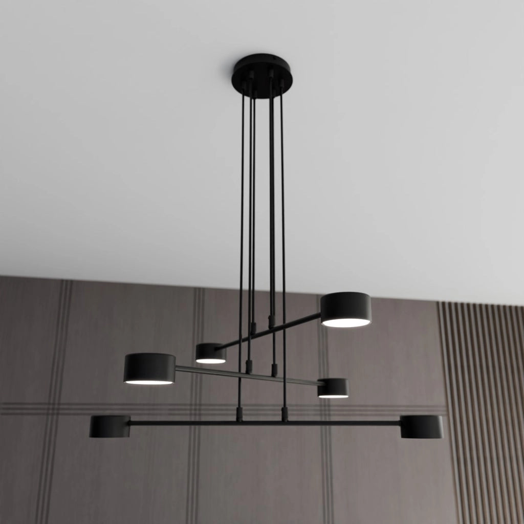 Lampada a sospensione MODUS nera 6 luci GX53 Emibig
