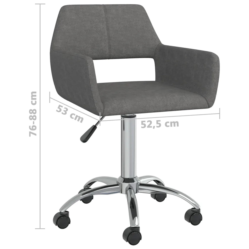 Sedia da Ufficio Girevole Grigio Scuro in Tessuto