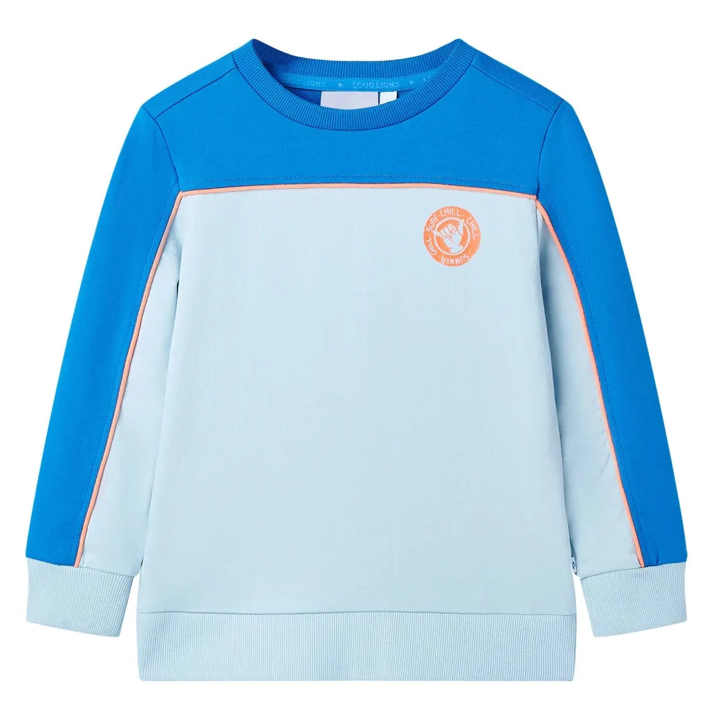 Felpa da Bambino Blu Brillante e Azzurro 128 11827