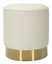 Puff Rotondo Sharon Ø36x39 cm in Pino e MDF e Metallo e Plastica