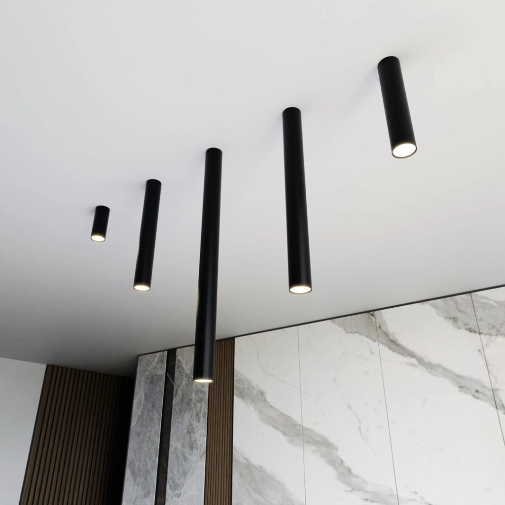 Faretto soffitto nero tondo 15cm 1xGU10 8W Emibig TECNO