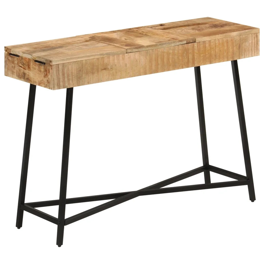 Toeletta 105x35x75cm Legno Massello Mango Grezzo e Ferro 372738