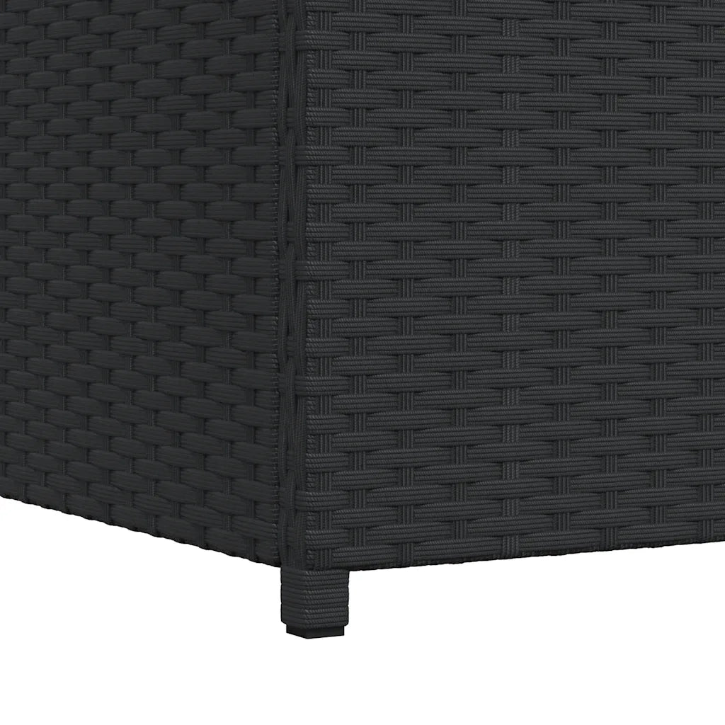 Baule da Giardino Nero 120x50x60 cm in Polyrattan 42498